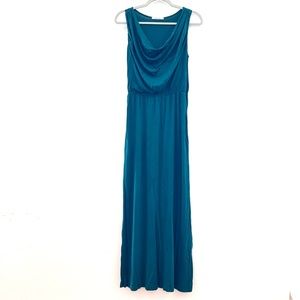Color Me Red Grecian style teal maxi dress size S/M